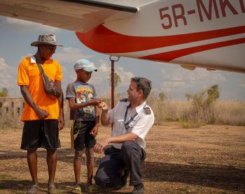 Florent with his son Nery and Patrick Keller - MAF Pilot