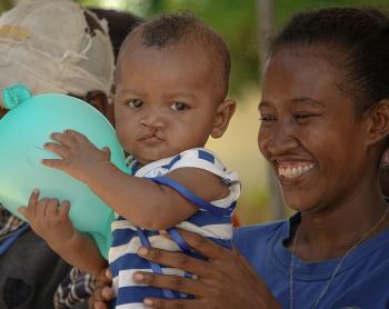 Delphine with her son Osman