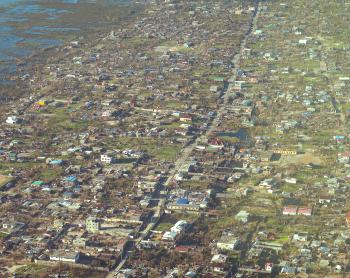 Toamasina cyclone aftermath aerial view