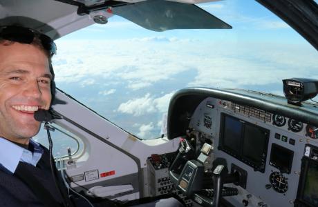 Pilot Patrick flying in Madagascar