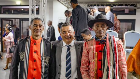 Anthony Greco with Malagasy Faith Leaders during friendship dinner