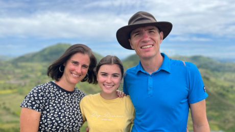 Betty, Eliana and Michael Jurgensen in Madagascar countryside