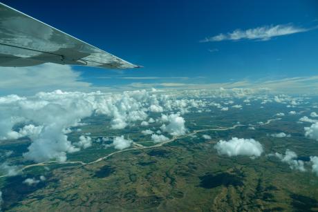 Aerial view of the Mangoky river in Madagascar